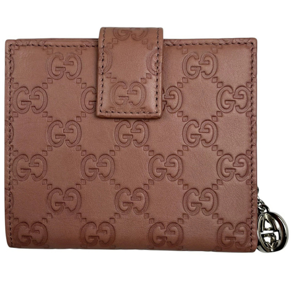 Gucci Guccissima Bi fold Wallet GG Guccissima Leather Pink